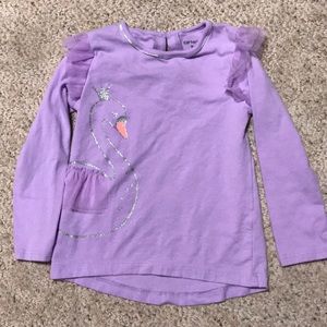 💜 EUC Carter’s 3T Swan Long-Sleeve Top 🦢